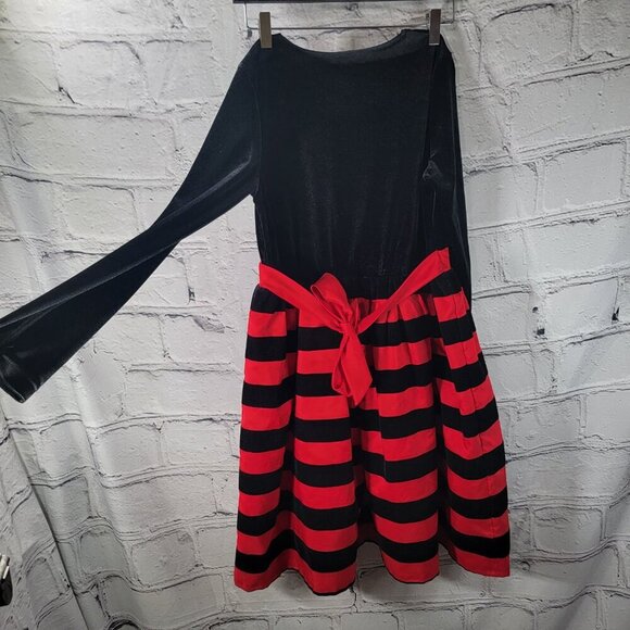 George Girls 16 Tween Black Red Velour Long Sleeve Holiday Christmas Dress Event - Picture 5 of 5